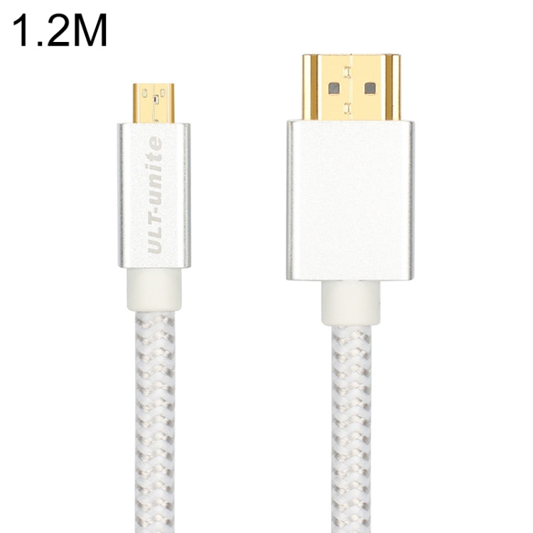 Cavo intrecciato in nylon con testa placcata oro ULT-unite da HDMI maschio a Micro HDMI maschio, lunghezza cavo: 1,2 m, 1.2m