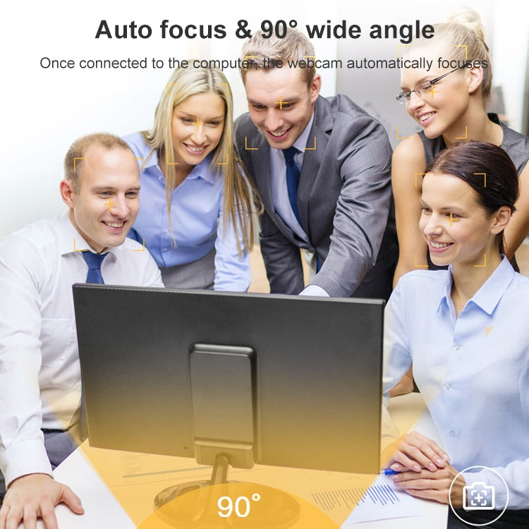 Landshine Telecamera HD per bellezza dal vivo per computer con messa a fuoco automatica USB 2K grandangolare da 90 gradi con luce ad anello