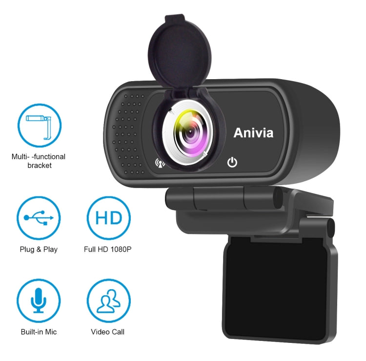 Telecamera W5 HD 1080P USB con fuoco fisso e microfono, W5