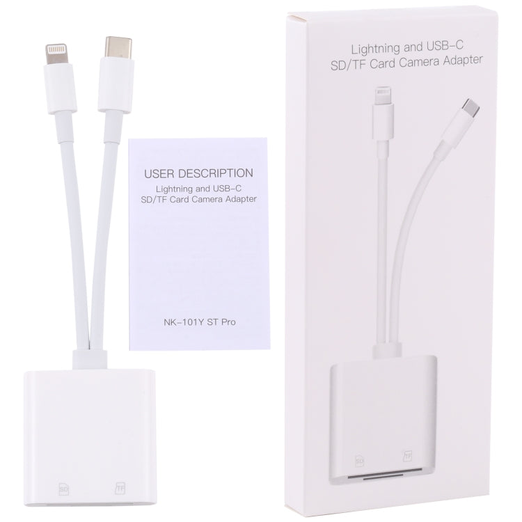 NK-101Y ST Pro 8 pin + adattatore per fotocamera da USB-C/Type-C a scheda SD/TF, NK-101Y ST Pro