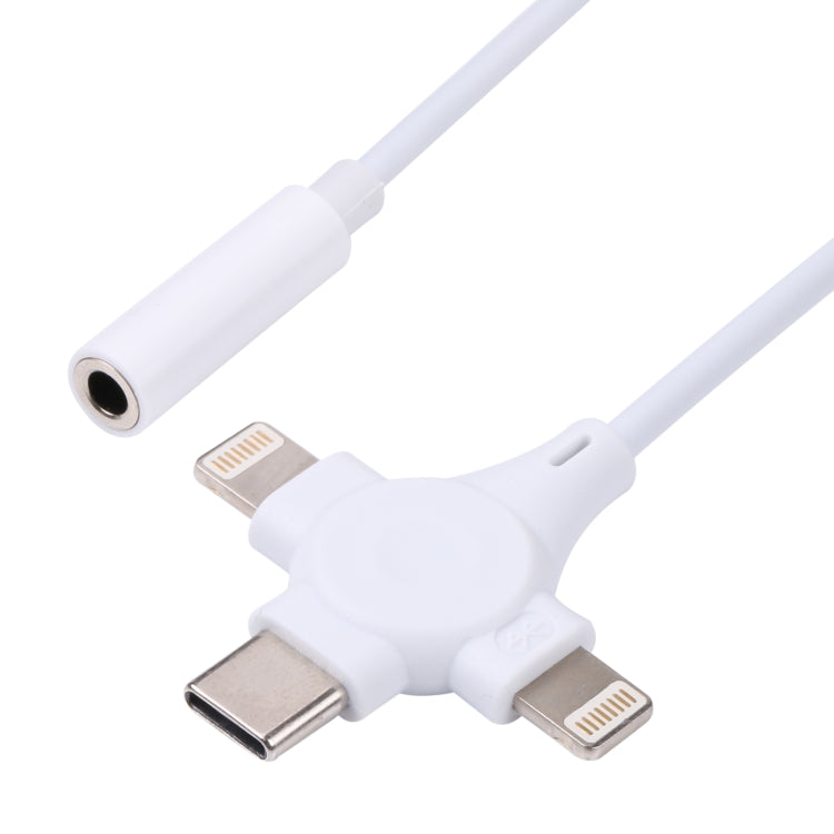 Cavo adattatore audio digitale doppio da 8 pin + USB-C/Type-C maschio a femmina da 3,5 mm