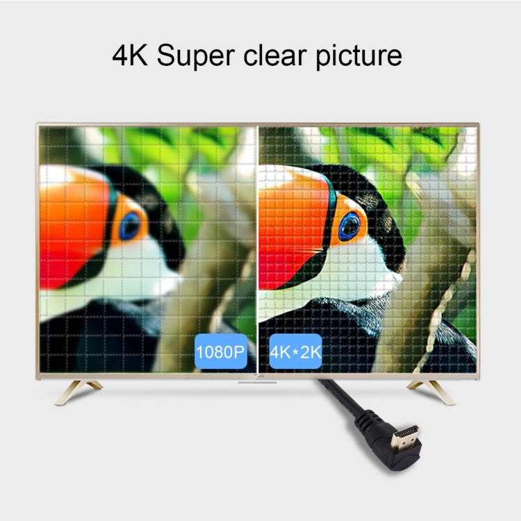 Cavo HDMI maschio ad angolo retto da 270 gradi ad alta velocità 4K x 2K HDMI 2.0 da 60 cm a cavo HDMI maschio ad angolo retto da 270 gradi con Ethernet, Right Angle, Length: 60cm