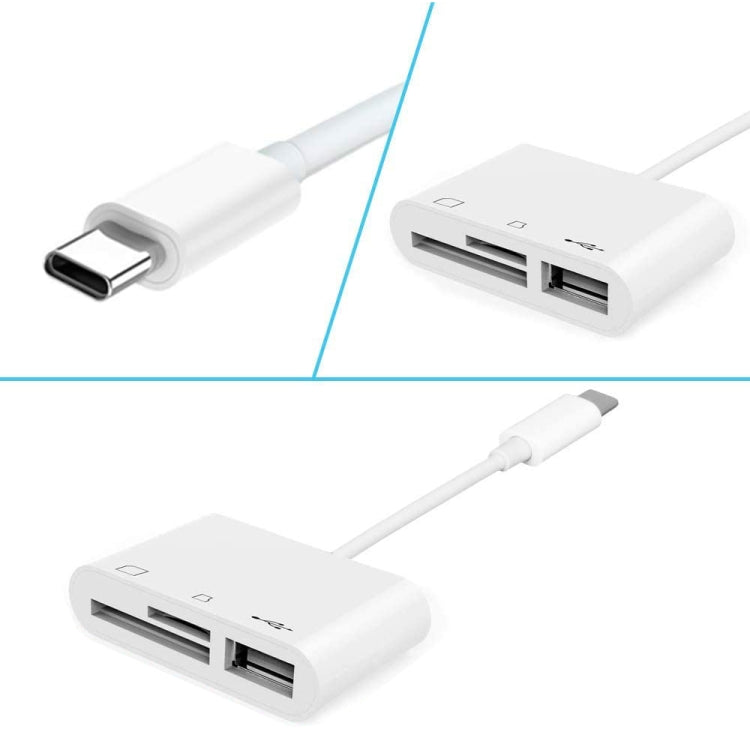 NK103TC Lettore fotocamera 3 in 1 da USB-C/Tipo-C maschio a SD + TF + USB femmina, NK103TC