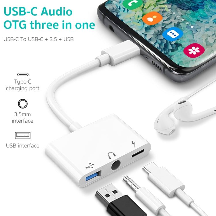 Adattatore 3 in 1 da USB-C/Tipo-C maschio a Tipo-C + USB + OTG femmina da 3,5 mm, 3 in 1 OTG Adapter