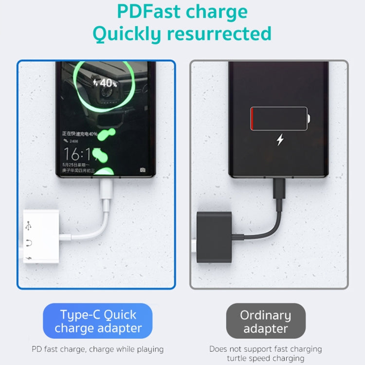 Adattatore 3 in 1 da USB-C/Tipo-C maschio a Tipo-C + USB + OTG femmina da 3,5 mm, 3 in 1 OTG Adapter