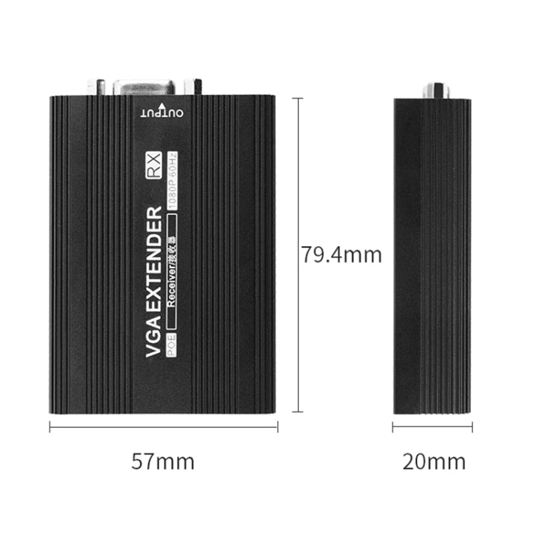 Measy VGA1815 Convertitore trasmettitore e ricevitore extender VGA, alimentatore singolo POE, distanza di trasmissione: 150 m, VGA1815