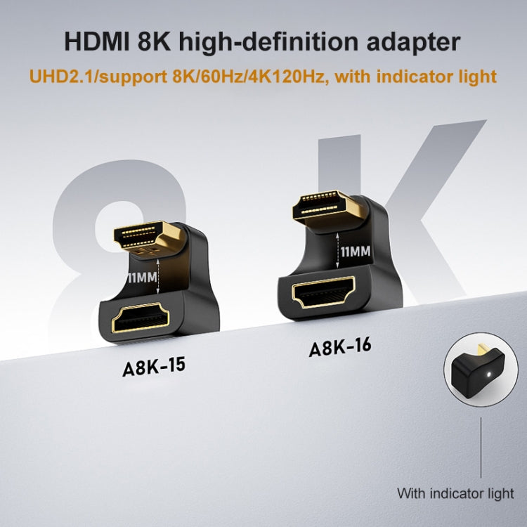 A8K-16 Adattatore 8K HDMI maschio a HDMI femmina U-bend, A8K-16