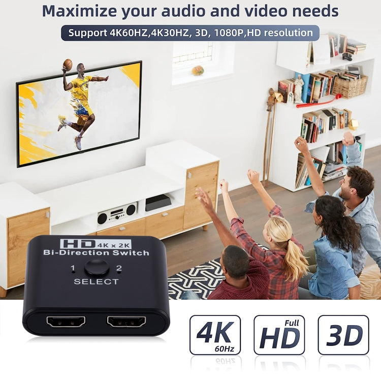Switcher HDMI bidirezionale video 4K HD 2 in 1 uscita, SL