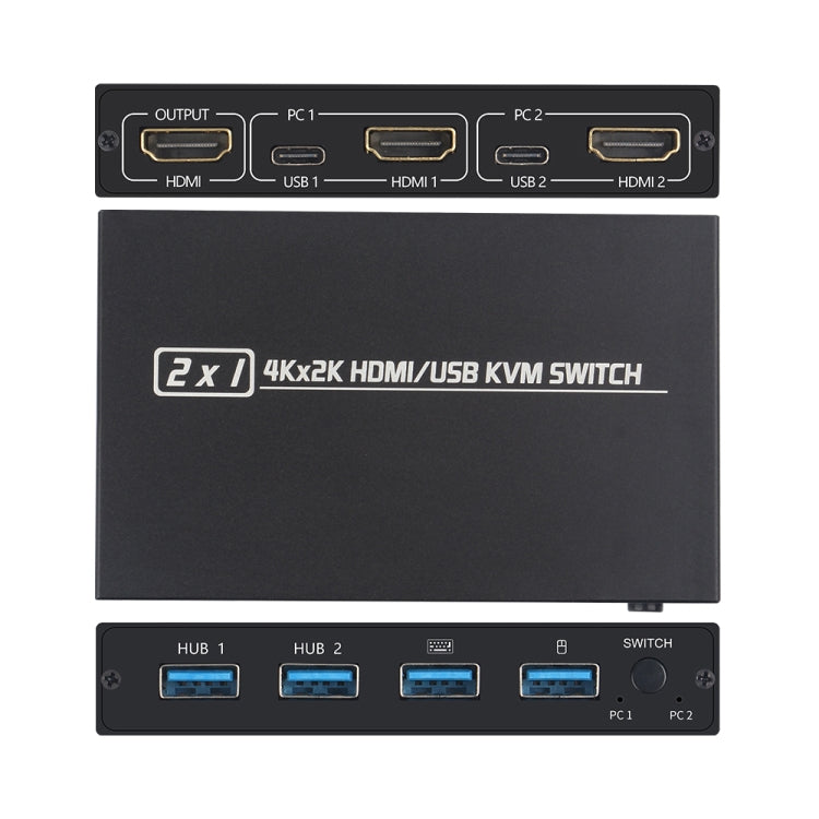 AM-KVM201CL Switch HDMI/USB/KVM 2x1 4Kx2K, AM-KVM201CL