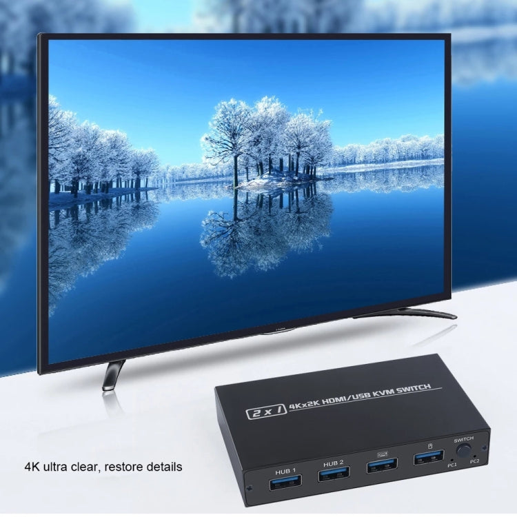 AM-KVM201CL Switch HDMI/USB/KVM 2x1 4Kx2K, AM-KVM201CL