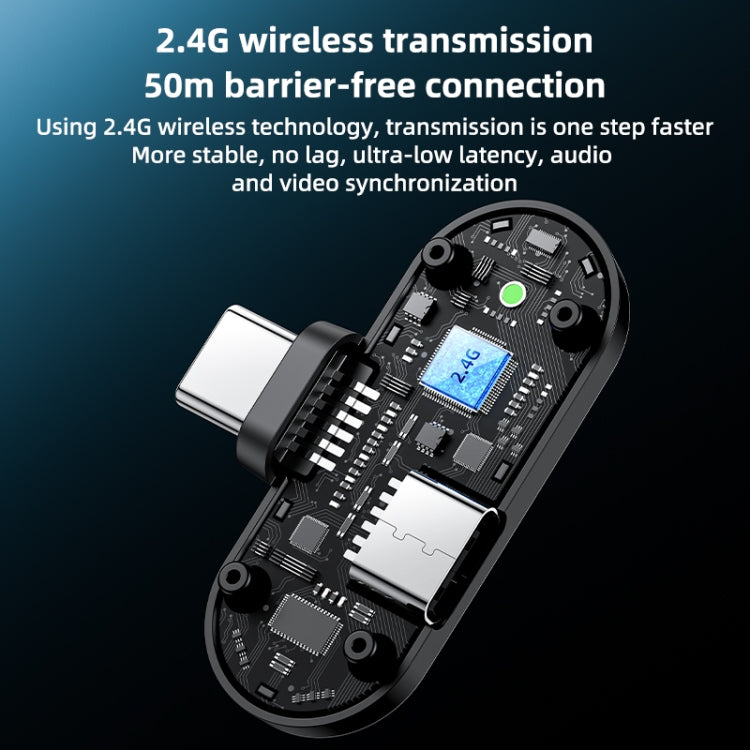 YESIDO KR16 Ricevitore per microfono lavalier wireless 2 in 1 a 8 pin con scatola di ricarica, KR16