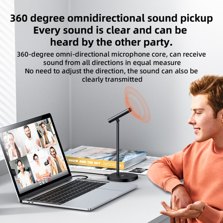 Microfono USB con cancellazione del rumore da tavolo omnidirezionale YESIDO KR18 a 360 gradi, KR18