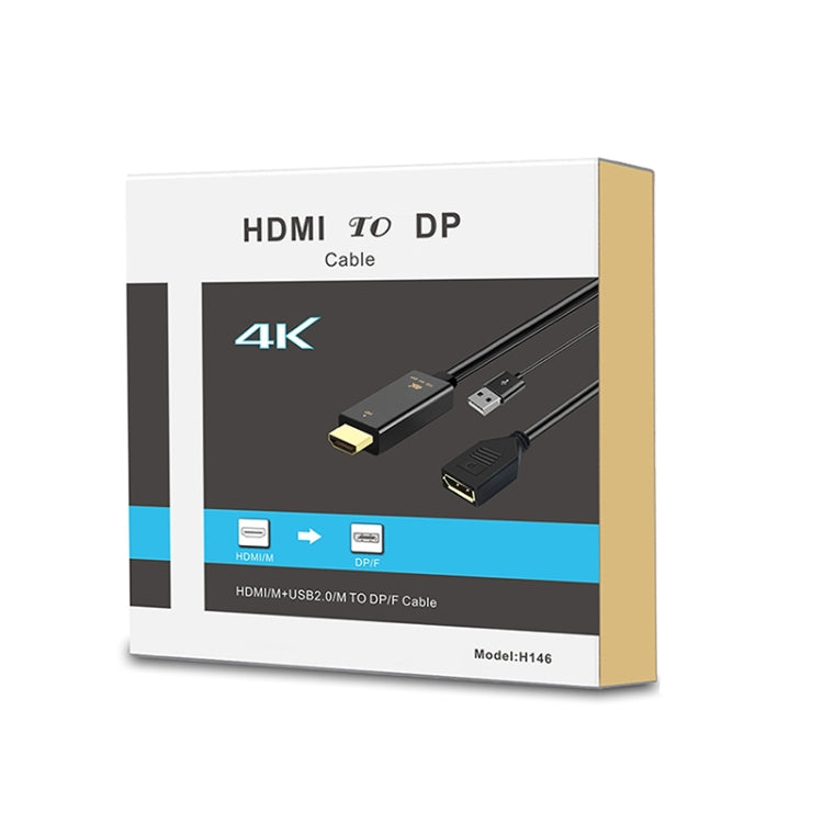 Cavo adattatore H146 HDMI maschio + USB 2.0 maschio a femmina DisplayPort, lunghezza: 25 cm, DP Female