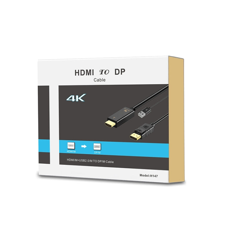 Cavo adattatore H147 HDMI maschio + USB 2.0 maschio a DisplayPort maschio, lunghezza: 1,8 m, DP Male