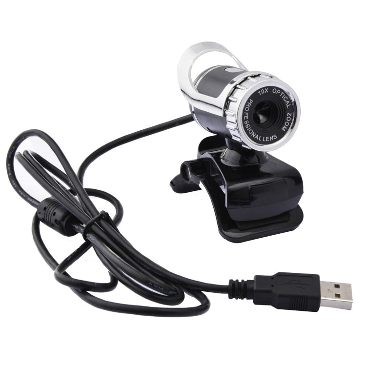 A859 WebCam USB 2.0 da 480 pixel HD 360 gradi Fotocamera per PC con microfono per assorbimento acustico per computer PC portatile, lunghezza cavo: 1,4 m