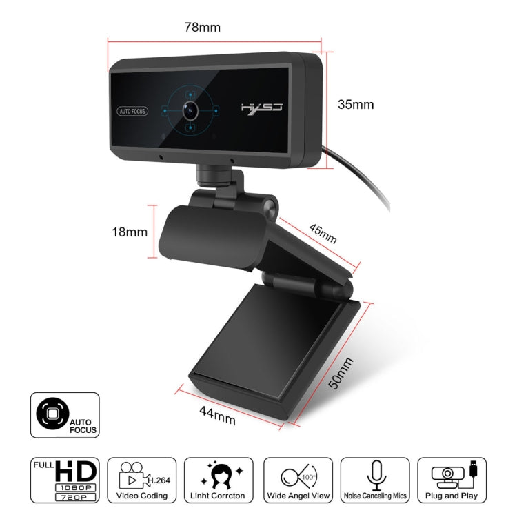 Webcam video con messa a fuoco automatica HD 1080P da 5,0 megapixel
