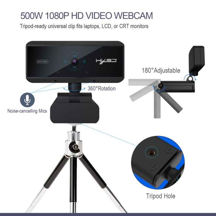 Webcam video con messa a fuoco automatica HD 1080P da 5,0 megapixel
