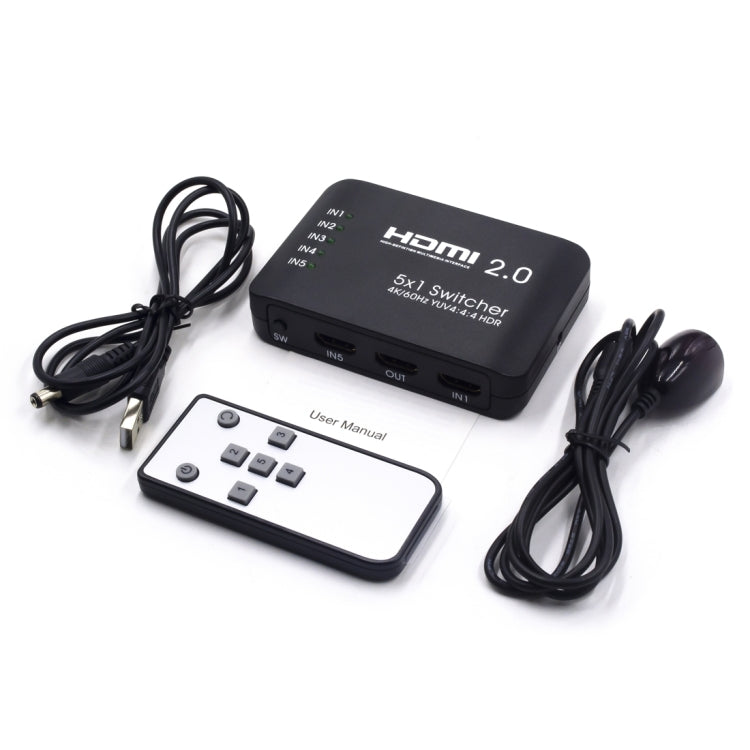 AYS-51V20 Splitter switch HDMI 2.0 5x1 4K Ultra HD, 5x1 4K
