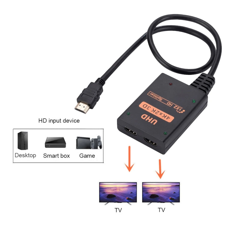 Splitter video HD HDMI 4K 1 in 2 uscite, con cavo, 1 into 2 out