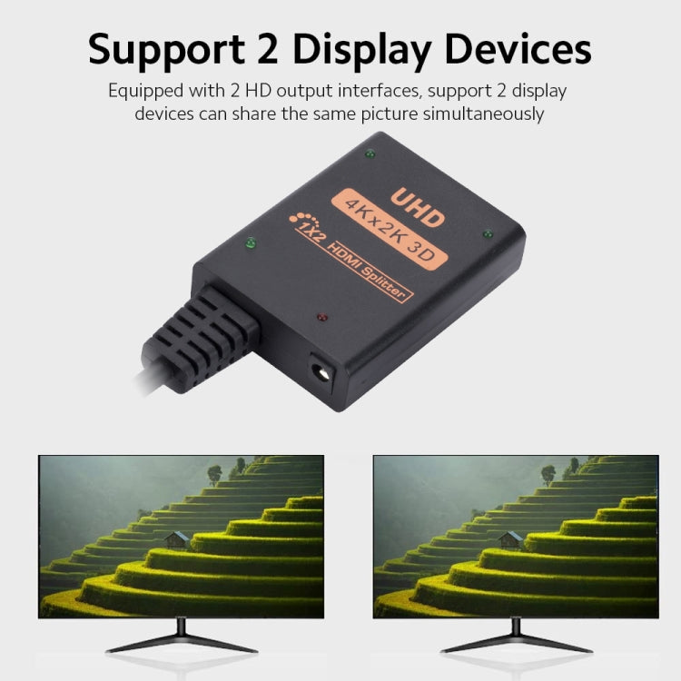 Splitter video HD HDMI 4K 1 in 2 uscite, con cavo, 1 into 2 out