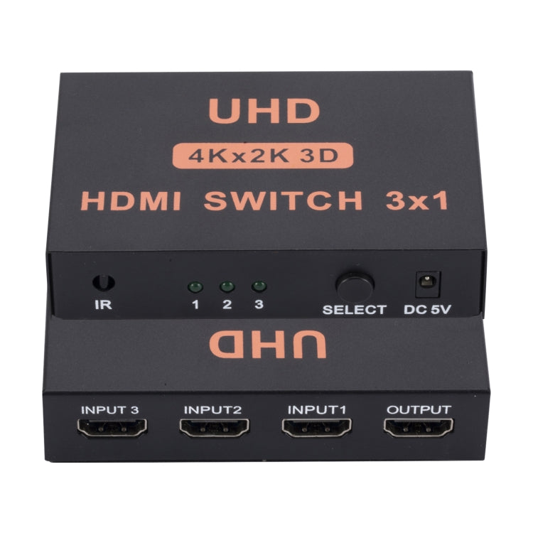 Switch HDMI Switch video HD 3 in 1 uscita 4Kx2K, con telecomando, 3 into 1 out, with Remote Control