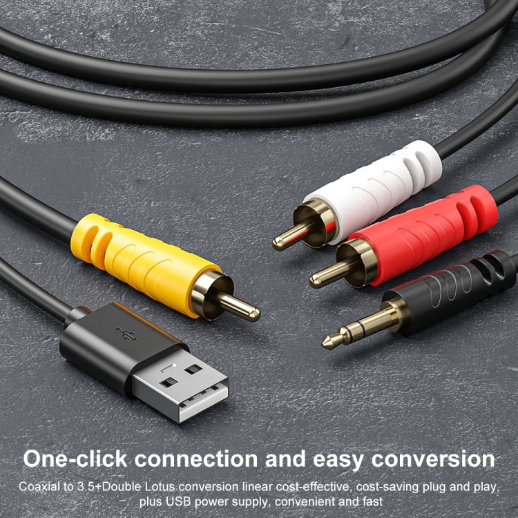 Convertitore audio coassiale da 3,5 mm + doppio RCA, Coaxial Audio to RCA