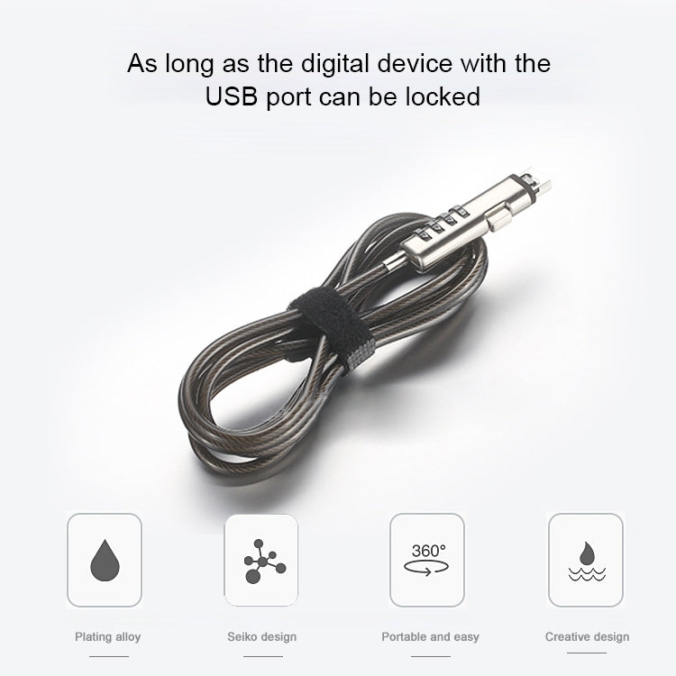 Blocco di sicurezza per laptop con interfaccia USB universale, USB Interface