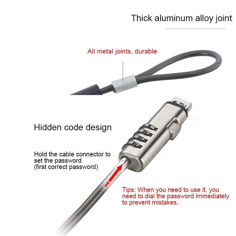 Blocco di sicurezza per laptop con interfaccia USB universale, USB Interface
