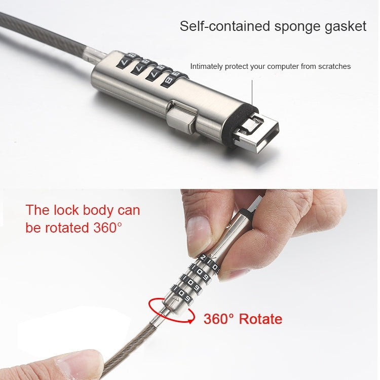 Blocco di sicurezza per laptop con interfaccia USB universale, USB Interface
