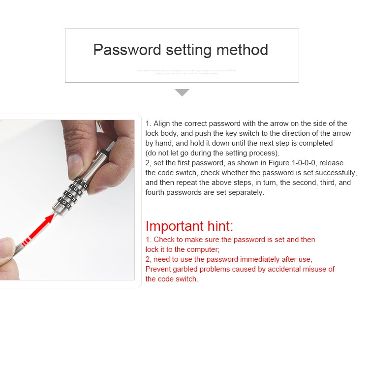 Blocco di sicurezza per laptop con interfaccia USB universale, USB Interface