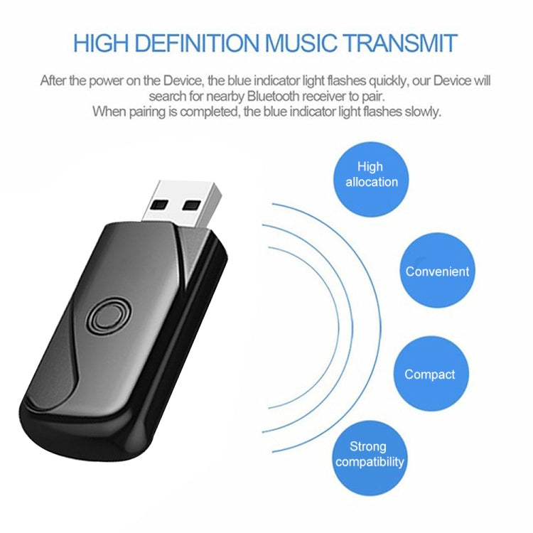 Adattatore ricevitore audio USB 2.0 Bluetooth V4.2 per Windows XP/Vista/7/8/10, Mac OS