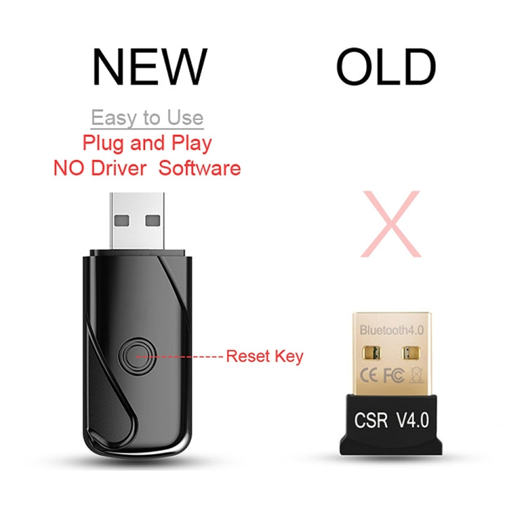 Adattatore ricevitore audio USB 2.0 Bluetooth V4.2 per Windows XP/Vista/7/8/10, Mac OS