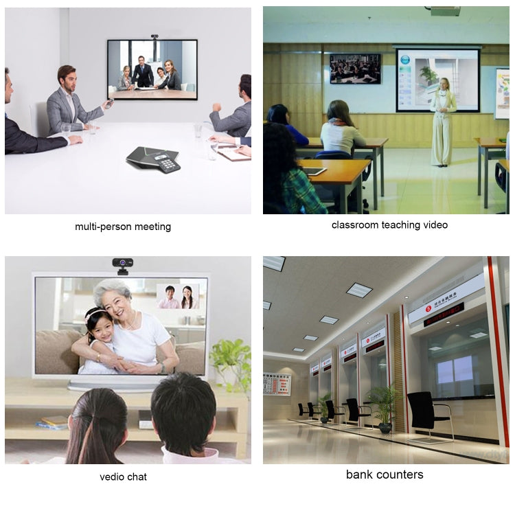 HXSJ S50 Webcam HD 30fps 100 Megapixel 720P per desktop/laptop/Smart TV, con microfono fonoassorbente da 10 m, lunghezza cavo: 1,4 m, S50