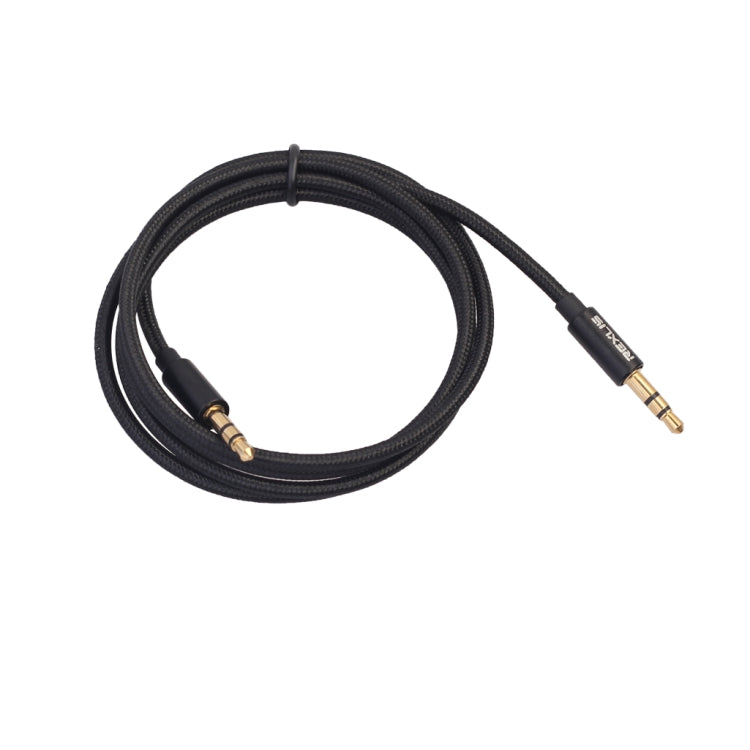 REXLIS 3629 Cavo audio jack AUX per autoradio da 3,5 mm maschio a maschio placcato oro per dispositivi digitali standard AUX da 3,5 mm, lunghezza: 1 m, Length: 1m