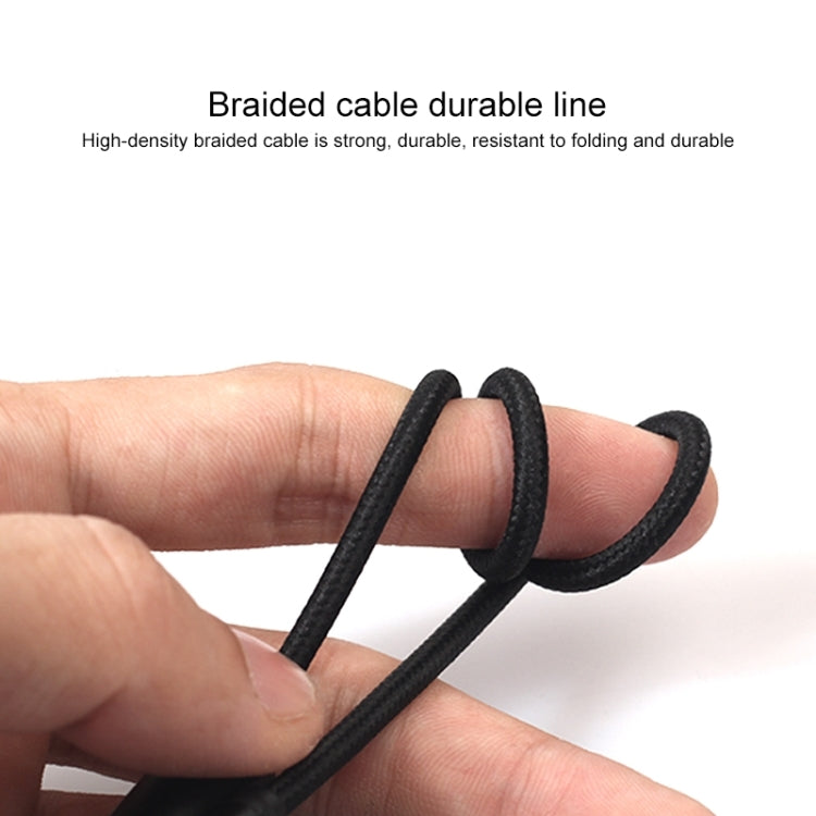 REXLIS 3635 Cavo audio intrecciato in cotone nero con spina placcata oro da maschio a doppio RCA da 3,5 mm per altoparlante attivo con interfaccia di ingresso RCA, lunghezza: 10 m, Length: 10m
