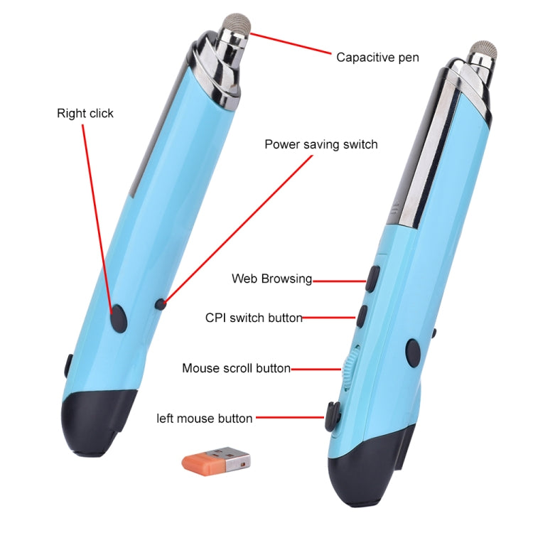 PR-08 Mouse ottico wireless intelligente a 6 tasti con penna stilo e funzione laser, Laser Function Blue, Laser Function Red, Laser Function White, Laser Function Black, Laser Function Grey