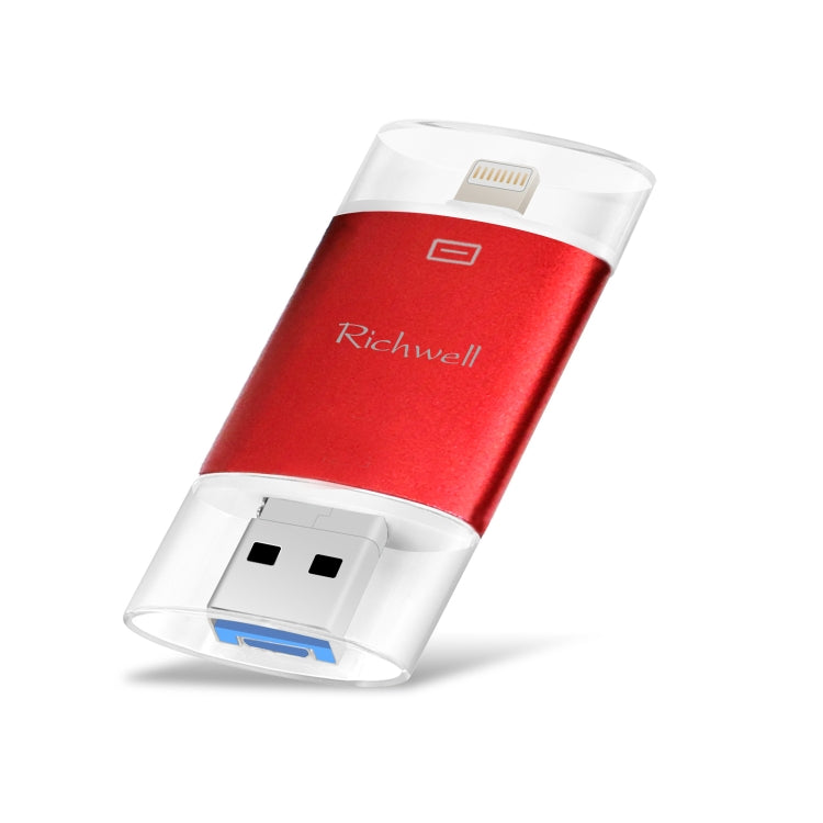 Richwell 3 in 1 128G Type-C + 8 Pin + USB 3.0 Disco flash push-pull con doppia copertura in metallo con funzione OTG