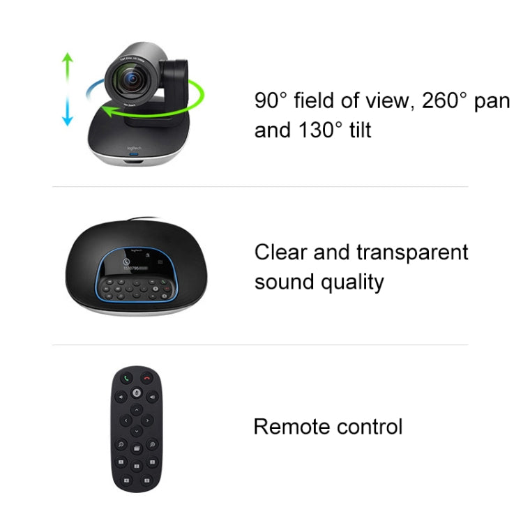 Logitech CC3500e HD 1080P Videocamera per teleconferenze aziendali online, presa europea