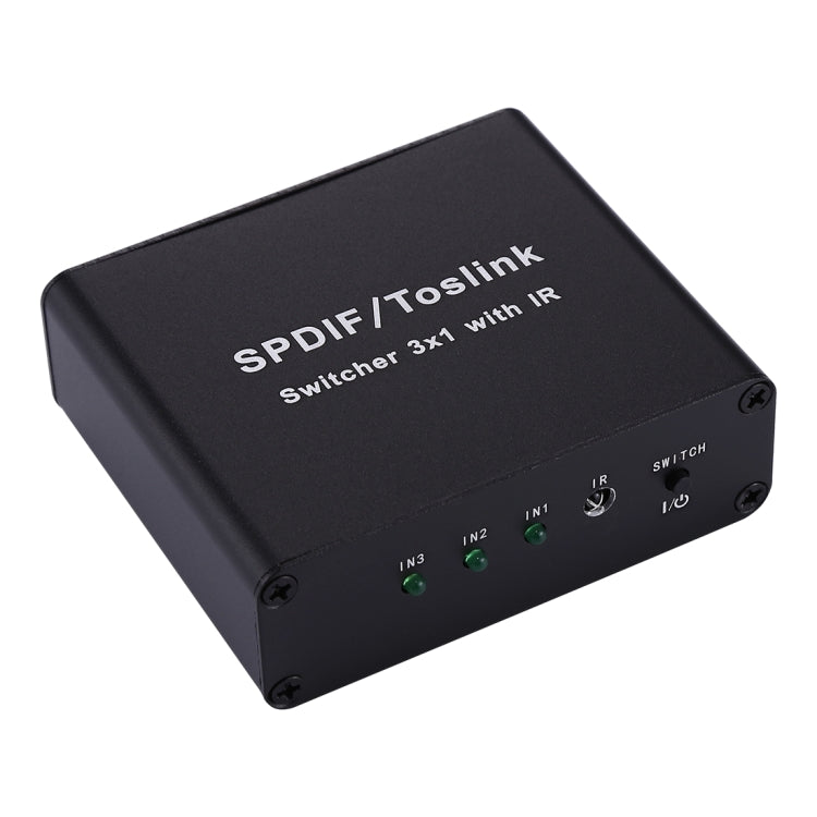NK-3X1 Full HD SPDIF / Toslink Estensore commutatore audio ottico digitale 3 x 1 con telecomando IR, SPDIF/Toslink Digital 3x1