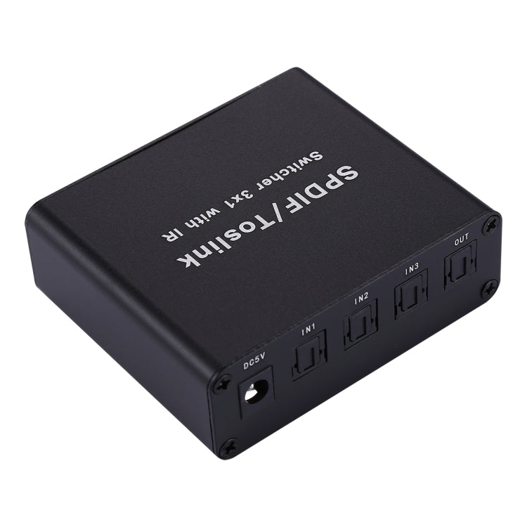NK-3X1 Full HD SPDIF / Toslink Estensore commutatore audio ottico digitale 3 x 1 con telecomando IR, SPDIF/Toslink Digital 3x1
