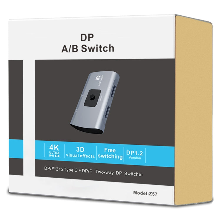 Z57 DP Femmina x 2 a USB-C/Tipo-C + DP Femmina Switcher DP bidirezionale, Z57