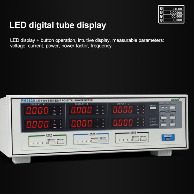 PM9830 500V 40A trifase digitale AC tensione corrente fattore di potenza e misuratore di potenza, PM9830 40A