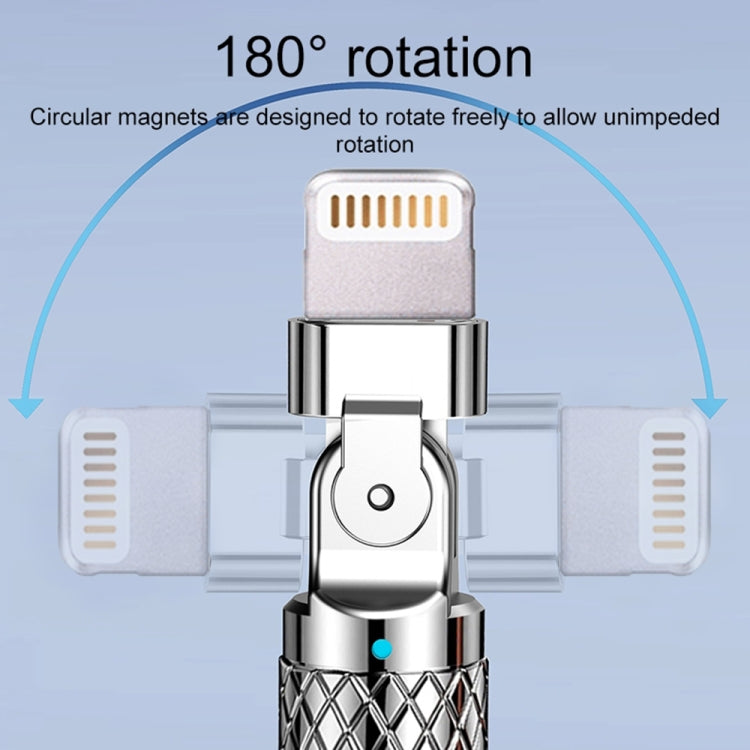 Cavo di ricarica rapida con spina metallica a 180 gradi da USB a 8 pin serie Mech 6A 120 W, lunghezza: 1,2 m, 1.2m 8 Pin, 1.2m 180-degree 8 Pin