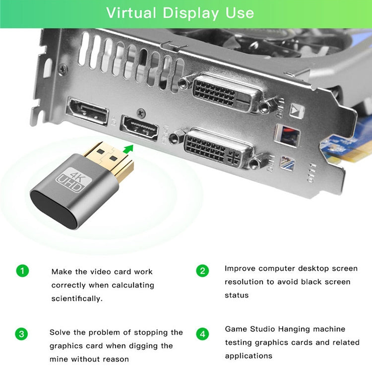 Adattatore display virtuale VGA HDMI 1.4 DDC EDID Emulatore display senza testa con spina fittizia, Pink, Grey, Gold, Red, Silver