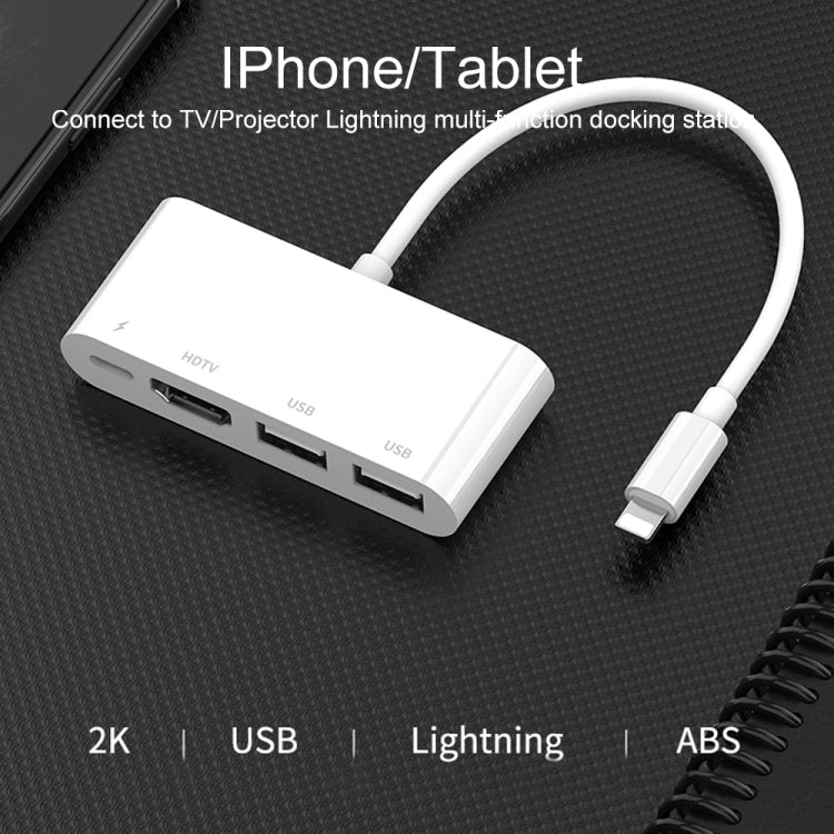 75216 Convertitore video HD 4 in 1 da 8 pin a HDMI + ricarica 8 pin + 2 porte USB, 75216