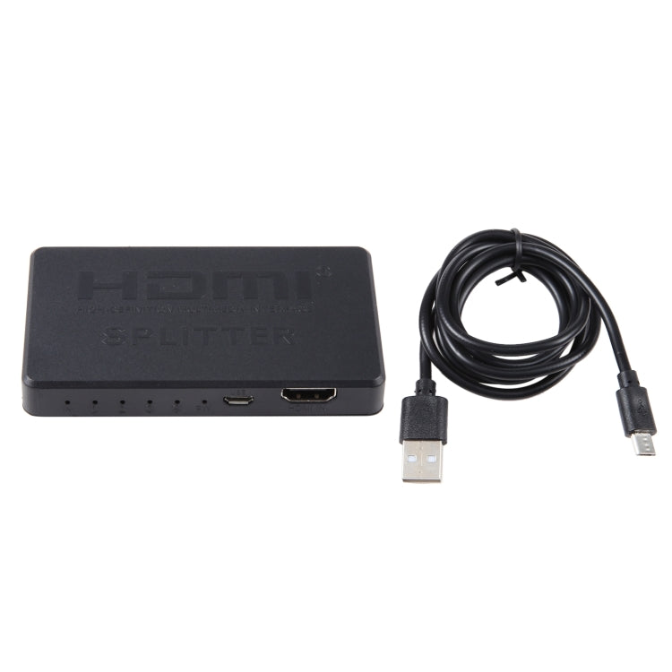 Splitter box HDMI 3D 4K, 1 ingresso x 4 uscite, alimentazione USB