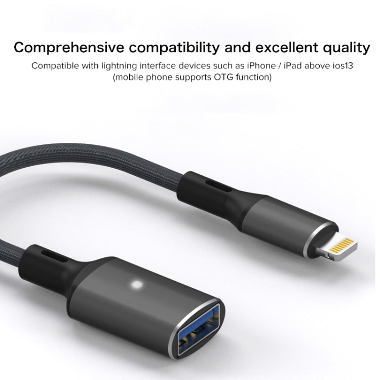 Cavo adattatore OTG da 8 pin a USB, adatto per sistemi superiori a IOS 13