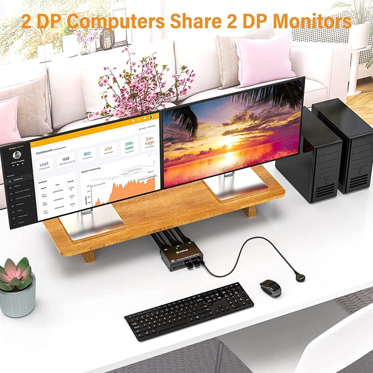 Switch KVM DP 3DP+3DP KC-KVM202DPA-USB2.0, KC-KVM202DPA