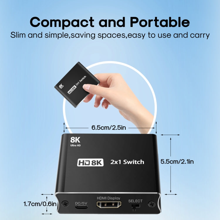 Interruttore unidirezionale NK-W80 8K UHD HDMI 2X1, NK-W80