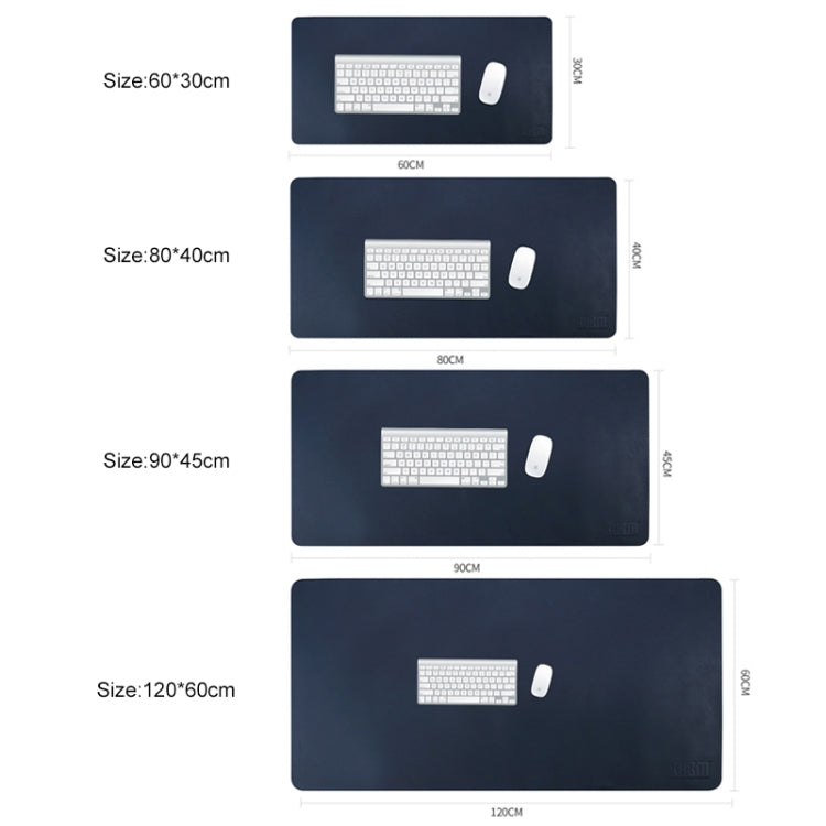 BUBM Tappetino per mouse da ufficio multifunzione super grande antiscivolo in pelle PU su un solo lato, dimensioni: 60 x 30 cm, 60 x 30cm